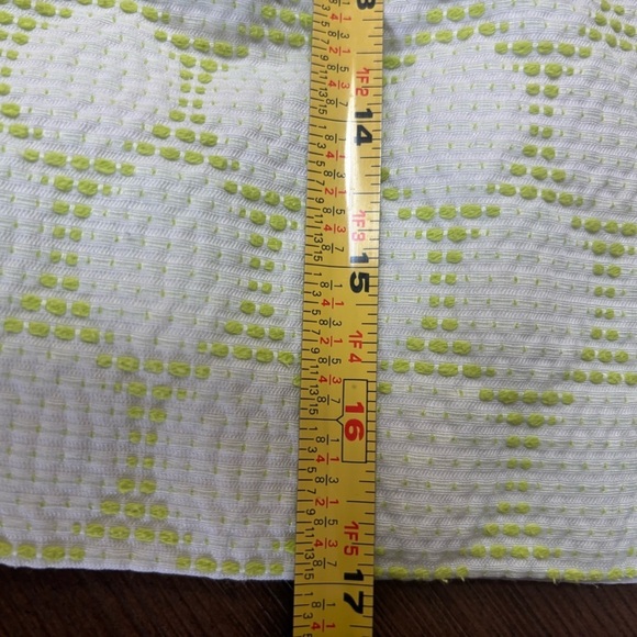💚J CREW MINI SKIRT CASUAL COMFY PAPER BAG WAIST LIME GREEN & WHITE SZ 6💚 - Picture 8 of 13